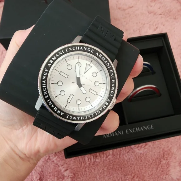 Armani Exchange Black and Silver Men's Watch